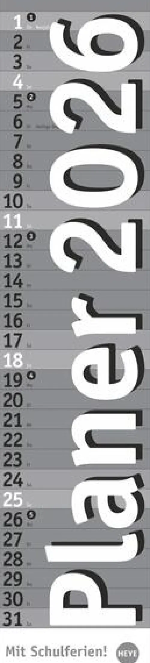 Heye Terminkalender*Langplaner, silber 2026