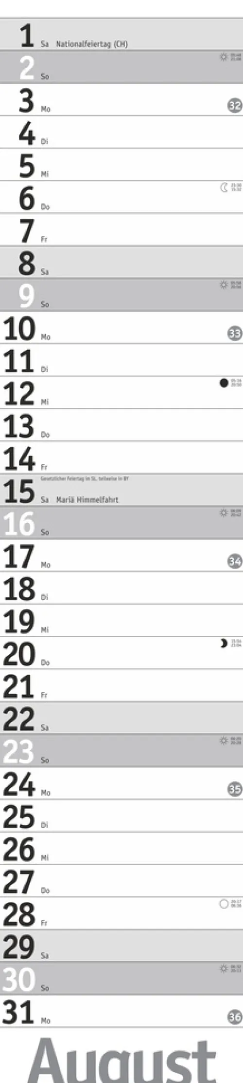 Heye Terminkalender*Langplaner, silber 2026