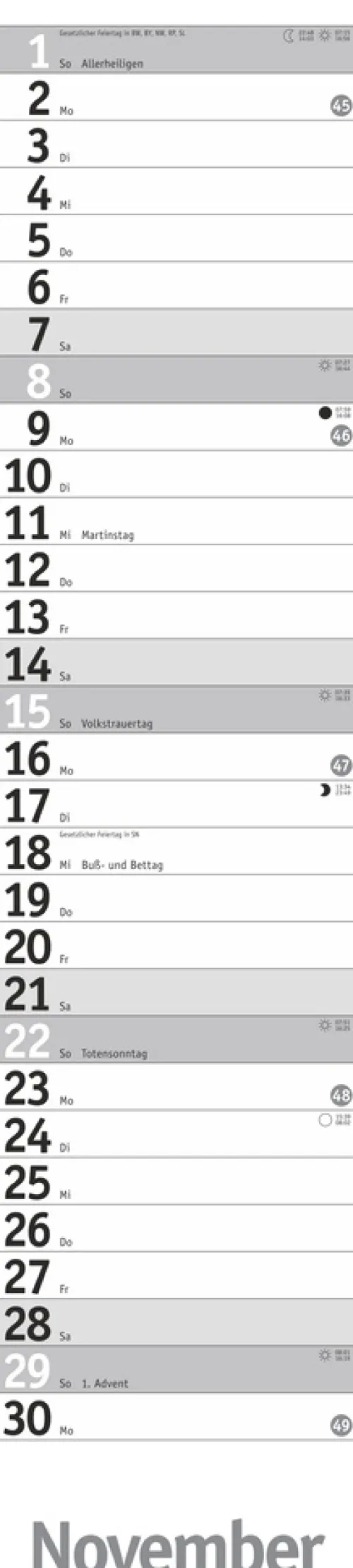 Heye Terminkalender*Langplaner, silber 2026