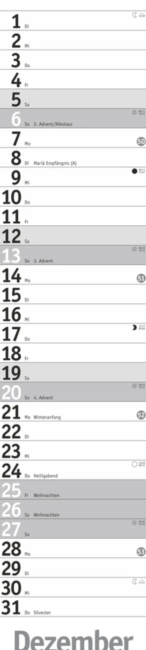 Heye Terminkalender*Langplaner, silber 2026