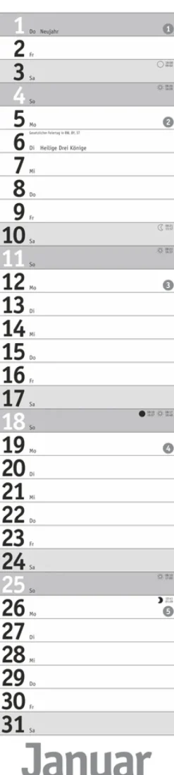 Heye Terminkalender*Langplaner, silber 2026