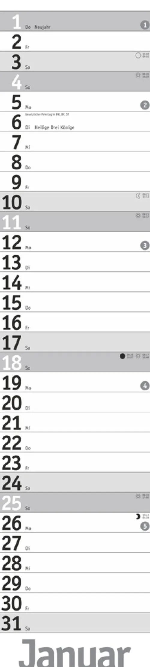 Heye Terminkalender*Langplaner, silber 2026