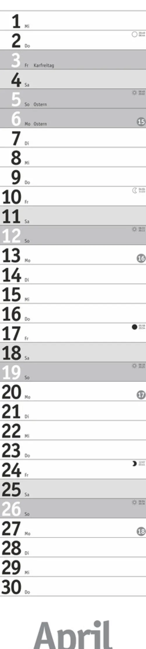 Heye Terminkalender*Langplaner, silber 2026