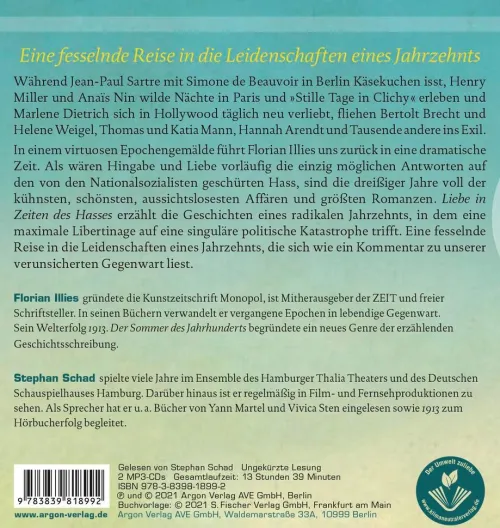 Liebe in Zeiten des Hasses*Argon Verlag GmbH Best