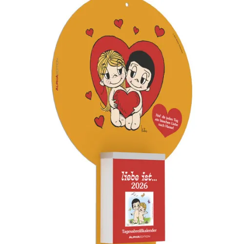 Neumann Verlage GmbH & Co Abreiß-Kalender*liebe ist... 2026 Tagesabreißkalender - Rückwand 22,5x31,5 - Block 8,1x10,6