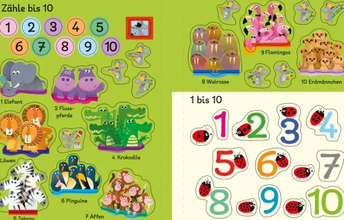 Usborne Verlag Stickerhefte*Mein erstes Stickerbuch: Erste Zahlen von 1 bis 10