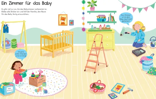 Usborne Verlag Stickerhefte-Mein erstes Stickerbuch: Wir bekommen ein Geschwisterchen!