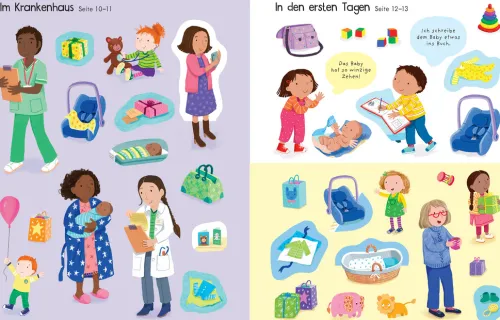 Usborne Verlag Stickerhefte-Mein erstes Stickerbuch: Wir bekommen ein Geschwisterchen!