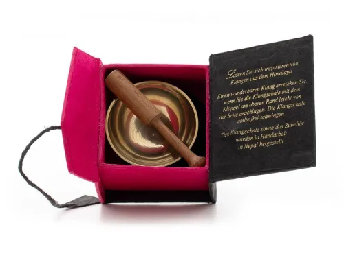 Mini-Klangschale in Box (schwarz / pink)*Klangschalen-Center Online