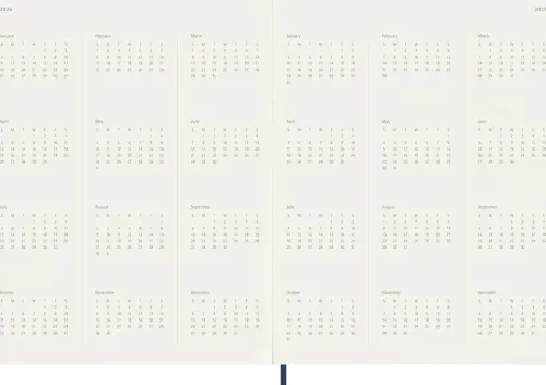 Moleskine Germany GmbH Wochenkalender-Moleskine 15 Monate Essential Wochenkalender 2025/2026, 1 Wo = 2 Seiten, vertikal, XXL, fester Einband, Saphirblau