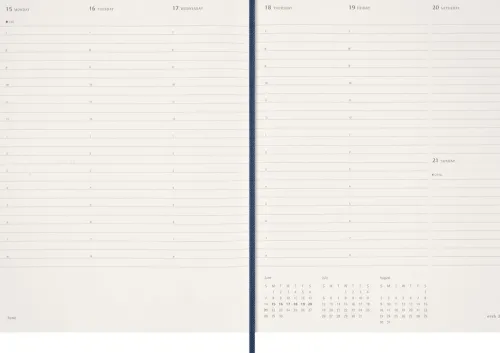 Moleskine Germany GmbH Wochenkalender-Moleskine 15 Monate Essential Wochenkalender 2025/2026, 1 Wo = 2 Seiten, vertikal, XXL, fester Einband, Saphirblau