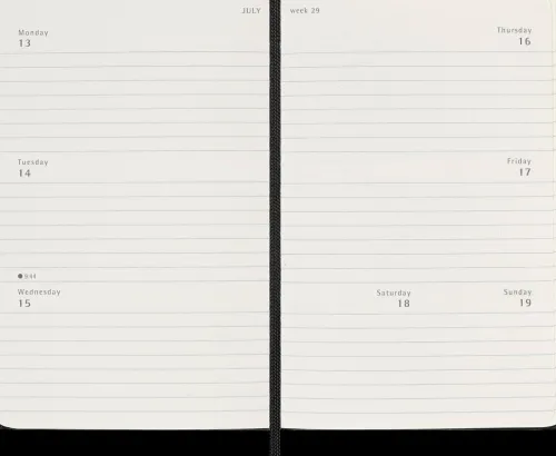 Moleskine Germany GmbH Wochenkalender*Moleskine 18 Monate Wochenkalender 2025/2026, P/A6, 1 Wo = 2 Seiten, Horizontal, Fester Einband, Schwarz