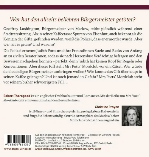 Mrs Potts' Mordclub und der tote Bürgermeister*Argon Verlag GmbH New