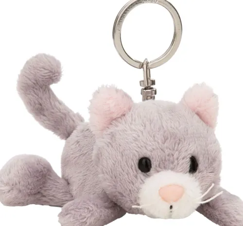 NICI Schmuck & Accessoires-- Schlüsselanhänger Katze grau 10cm liegend GREEN
