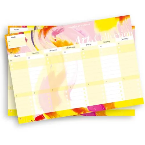 NOVA MD Wochenkalender|Immerwährender Kalender-Notizblock-Set mit Kalender ohne Datum für den Schreibtisch. Immerwährender Terminplaner mit 50 Blatt zum Abreißen. Wochenplaner undatiert im Querformat fürs Büro oder zu Hause. Aus der Art.Collection von Stay Inspired
