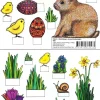 Konrad Anton Bastelpapier & Origami*Ostern - Bastelbogen, Ausschneidebogen: Osterhase, Ostereier, Küken und Blumen zum Basteln.