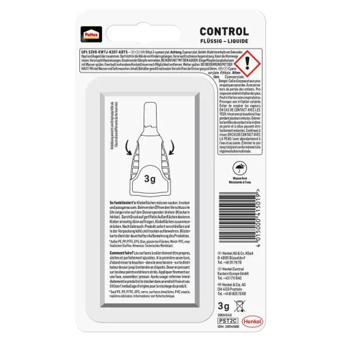 Henkel AG & Co. KGaA Klebstoff & Klebebänder-Pattex Kleben Pattex Sekundenkleber Flüssig Matic, 3 g