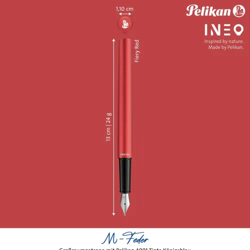 Pelikan Füller & Tinte*Füller Ineo® Elements P6, Metall-Etui, Feuer- Rot