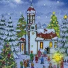 Richard Sellmer Verlag Postkartenkalender*Postkarten-Adventskalender "Heilig Abend an der Kirche"