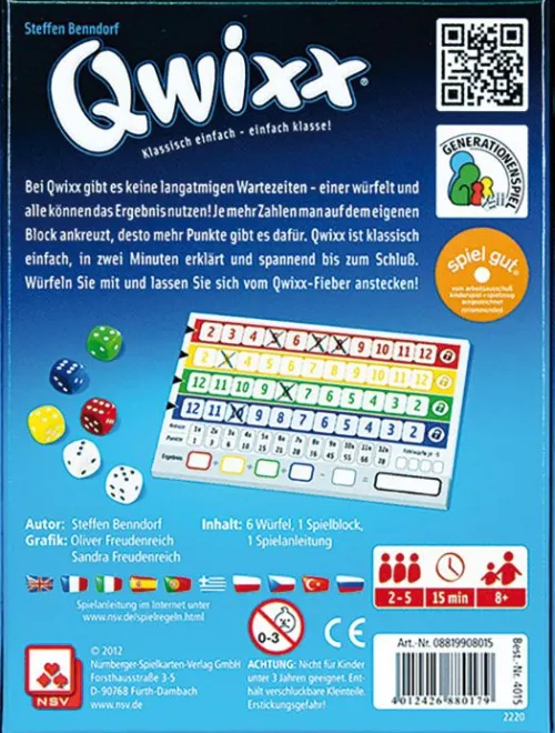 Nürnberger-Spielkarten Familien- & Gesellschaftsspiele-Qwixx