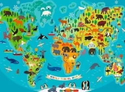 Ravensburger Kinderpuzzle - Tierische Weltkarte - 150 Teile Puzzle für Kinder ab 7 Jahren*Ravensburger Spieleverlag Online