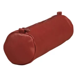 Quo Vadis Federtaschen*Schlampermäppchen AgeBag aus echtem Schafsleder rund rot