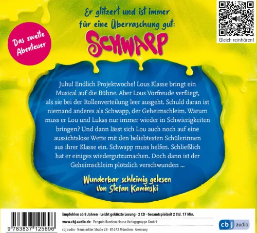 cbj audio Kinder- & Jugendbücher·Liebe*Schwapp, der Geheimschleim - Schwapplaus, Schwapplaus!