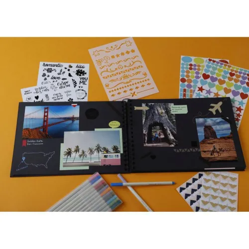 Quo Vadis Dekoration & Einrichtung*Set Scrapbooking mit Fotoalbum 32x22 cm, SCRAP ADDICT