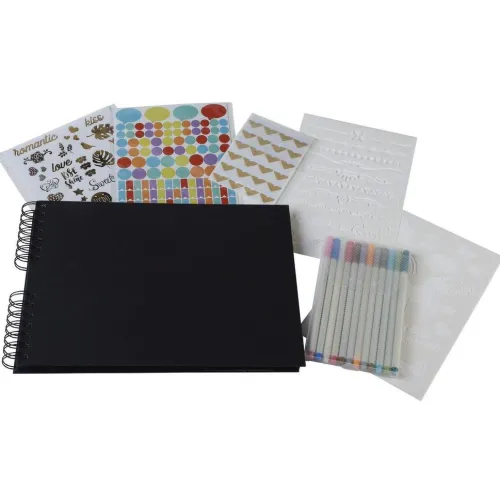 Quo Vadis Dekoration & Einrichtung*Set Scrapbooking mit Fotoalbum 32x22 cm, SCRAP ADDICT