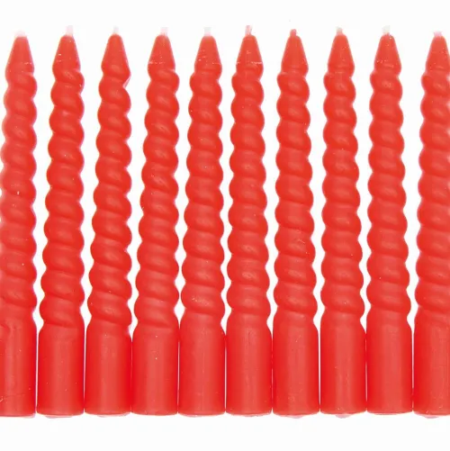 Rico Design GmbH & Co.KG Dekoration & Einrichtung-Spiralkerzen, Rot, 10 Stk, Ø 1,2 cm x 10 cm hoch
