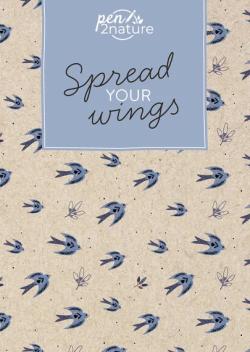 Naumann & Göbel Verlagsg. Notizbücher & -Blöcke*Spread Your Wings . Nachhaltiges Notizbuch in A5 mit Hardcover und Vogel-Motiv