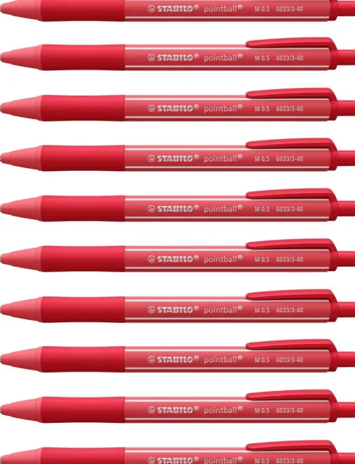 Kugelschreiber Druck-Kugelschreiber - pointball colorful, 10er Set - rostrot*STABILO Sale