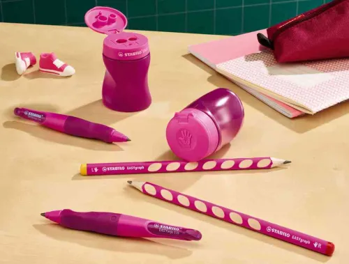STABILO Küche & Esszimmer-Spitzer Dosen-Spitzer für Linkshänder EASYsharpener , 3 in 1, pink