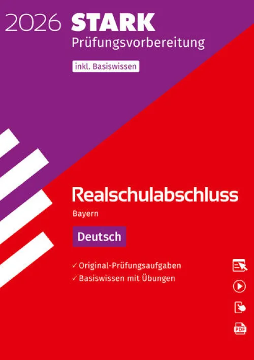 Stark Verlag GmbH Mittlere Reife·Deutsch*STARK Deutsch - Realschulabschluss 2026 Bayern - Prüfungsvorbereitung inkl. Basistraining