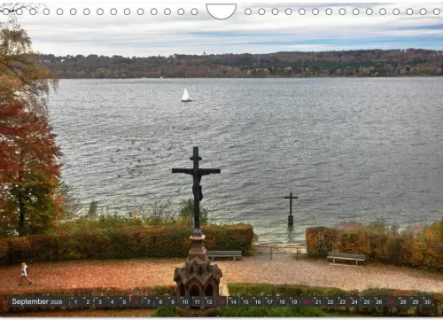 Calvendo Wandkalender*Starnberger See - Auf den Spuren von Ludwig II. und Sisi (Wandkalender 2026 DIN A4 quer), Monatskalender