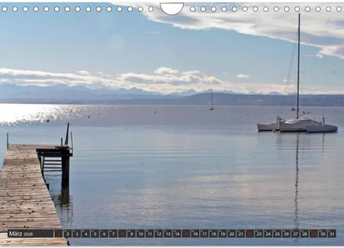 Calvendo Wandkalender*Starnberger See - Auf den Spuren von Ludwig II. und Sisi (Wandkalender 2026 DIN A4 quer), Monatskalender
