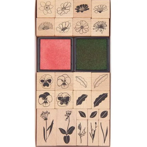 Stempelset Futschikato, Blumen, FSC 100%, 24 Stempel, 2 Stempelkissen*Rico Design GmbH & Co.KG