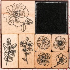 RICO-Design tap Stempel & -Kissen-Stempelset, Hygge, Flowers
