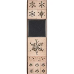 Rico Design GmbH & Co.KG Stempel & -Kissen-Stempelset Schneeflocken FSC 100% 12 Stk