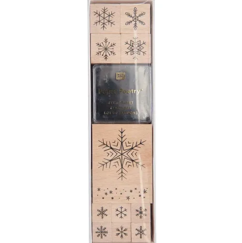 Rico Design GmbH & Co.KG Stempel & -Kissen-Stempelset Schneeflocken FSC 100% 12 Stk