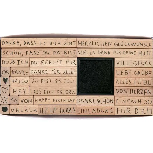 Rico Design GmbH & Co.KG Stempel & -Kissen*Stempelset Text, Deutsch, FSC 100%