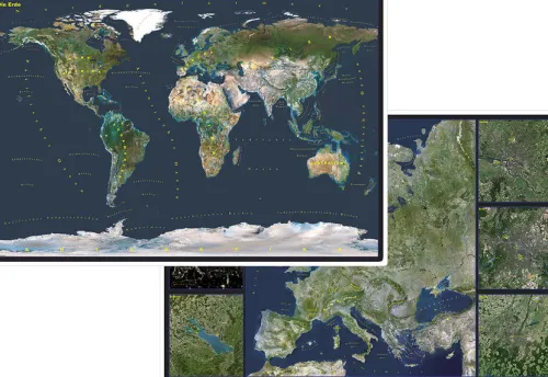 Stiefel Schreibtischunterlagen*Die Erde. Satellitenbild Europa, DUO-Schreibunterlage. Satellitenbild Europa, DUO-Schreibunterlage