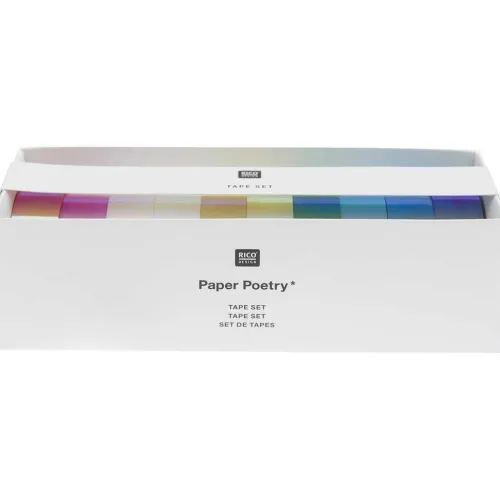 Rico Design GmbH & Co.KG Klebstoff & Klebebänder-Tape Set Mirror Rainbow, 10 Stk., 1,5 cm x 5 m