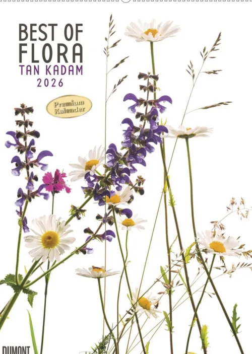 Titel DUMONT Best of Flora 2026 - Blumen-Kalender 50 x 70 cm, Foto-Poster im Großformat von Tan Kadam für Kunst- & Pflanzenliebhaber*DuMont Kalenderverlag Discount