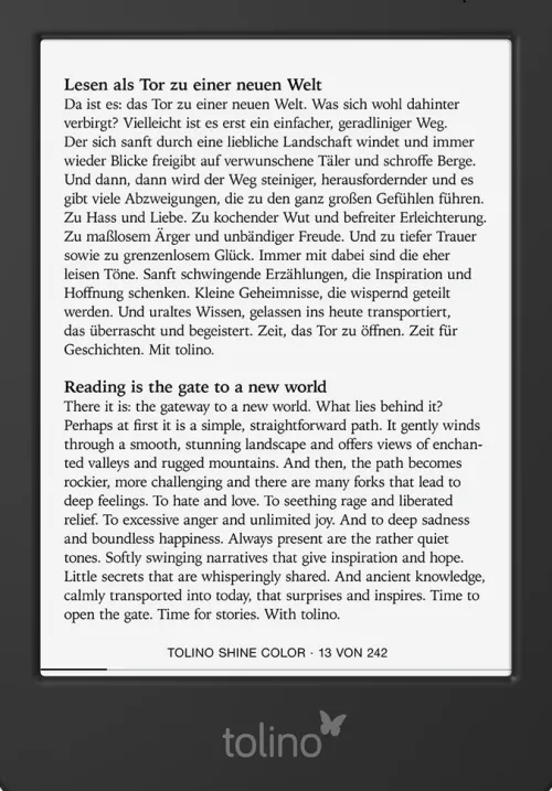 LONGSHINE TECHNOLOGIE GMBH. Ereader*tolino shine color