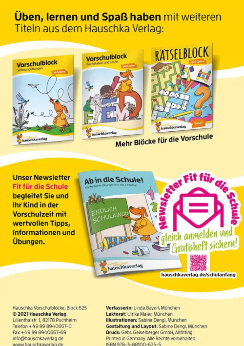 Vorschulblock - Fit zum Schuleintritt ab 5 Jahre*Hauschka Verlag GmbH Hot