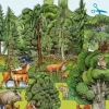 Atelier Color Bastelpapier & Origami-Wald basteln aus Papier Bastelbogen Bäume & Tiere Ausschneidebogen