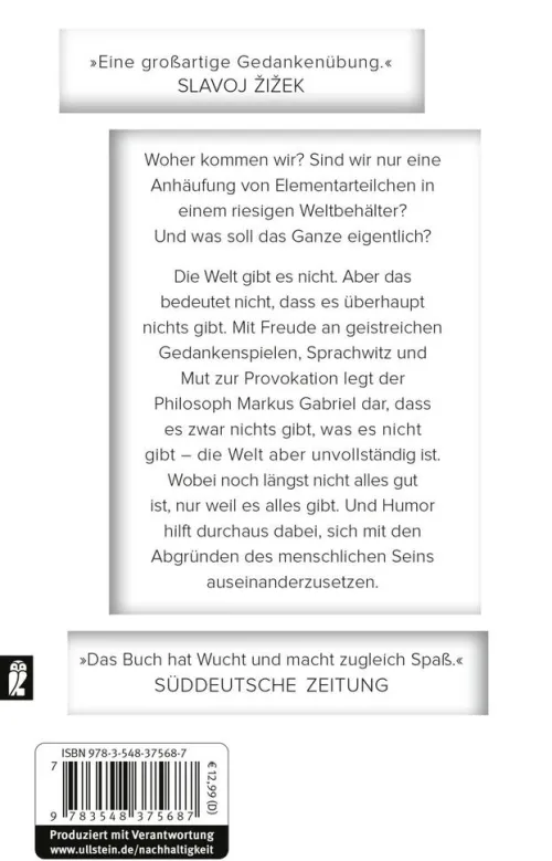 Warum es die Welt nicht gibt*Ullstein Taschenbuchvlg. Sale