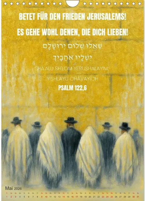 Weisheit, Licht und Leben - Jüdische Inspiration durchs Jahr (Wandkalender 2026 DIN A4 hoch), Monatskalender*Calvendo Sale