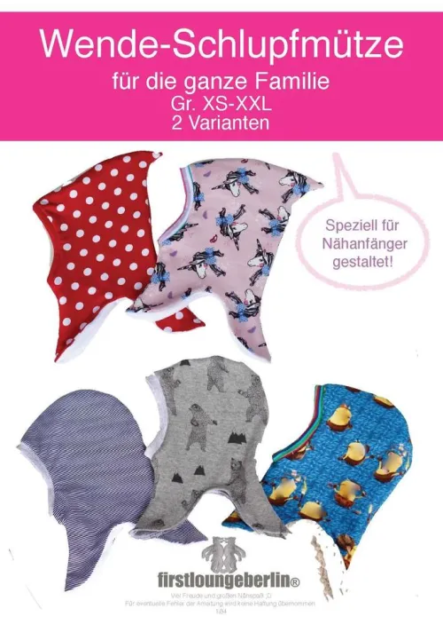 3 Seiten GmbH Hobby & Selbermachen-Wende-Schlupfmütze Gr. XS-XXL für die ganze Familie von firstloungeberlin